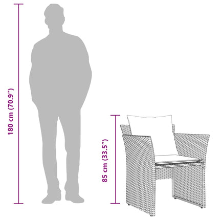 Reclinerstol för trädgården med fotpall grå konstrotting
