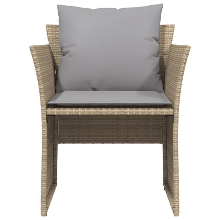 Trädgårdsfåtölj med fotpall beige konstrotting