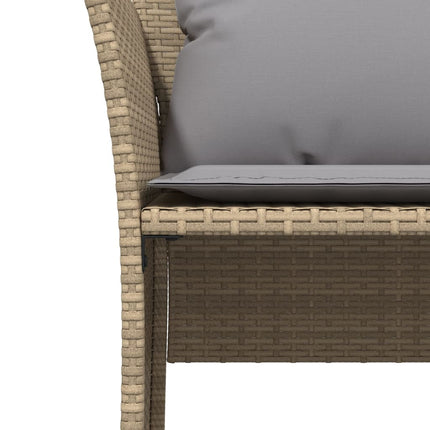 Trädgårdsfåtölj med fotpall beige konstrotting