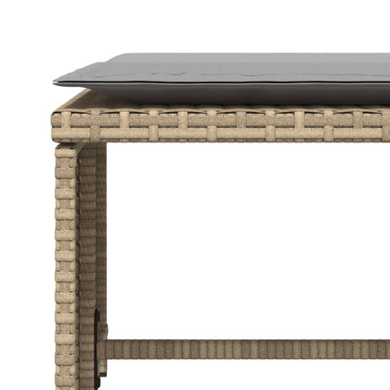 Trädgårdsfåtölj med fotpall beige konstrotting