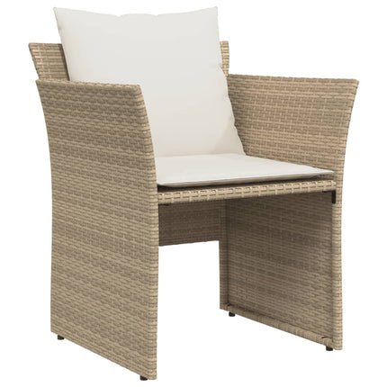 Trädgårdsfåtölj med fotpall beige konstrotting