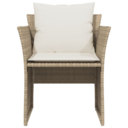 Trädgårdsfåtölj med fotpall beige konstrotting