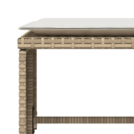 Trädgårdsfåtölj med fotpall beige konstrotting