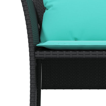 Reclinerstol för trädgården med fotpall svart konstrotting