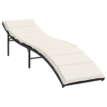 Solsängar 2 st med bord svart konstrotting