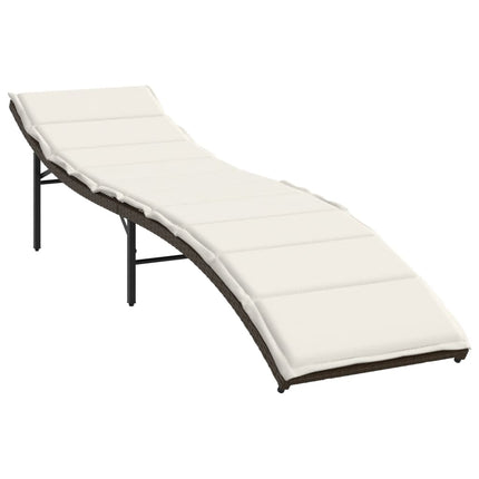 Solsängar 2 st med bord brun konstrotting