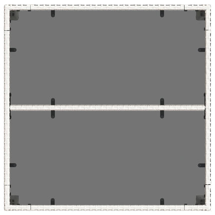 Trädgårdsbord med glasskiva vit 90x90x75 cm konstrotting