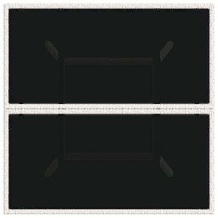 Trädgårdsbord med glasskiva vit 80x80x75 cm konstrotting