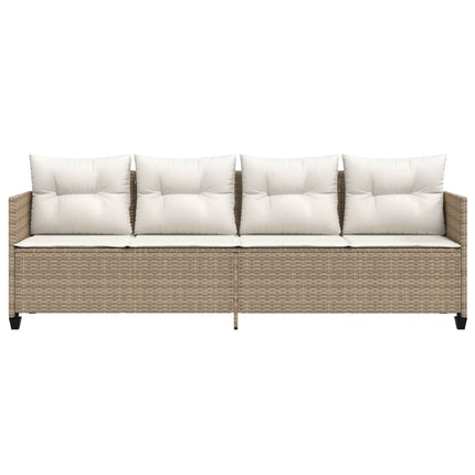 Solsäng med dynor beige konstrotting