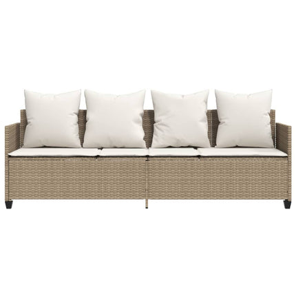 Solsäng med dynor beige konstrotting