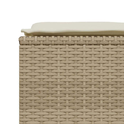 Trädgårdspallar med dynor 4 st beige konstrotting