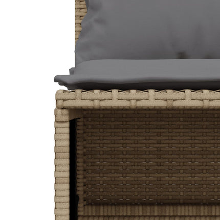 Soffgrupp för trädgård med dynor 4 delar beige konstrotting