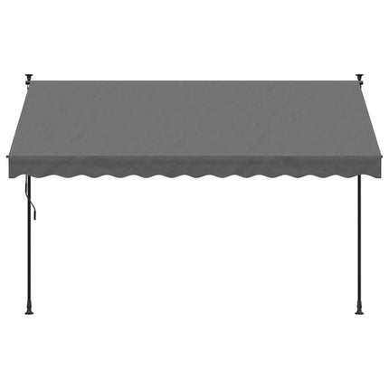 Markis infällbar antracit 300x150 cm tyg och stål