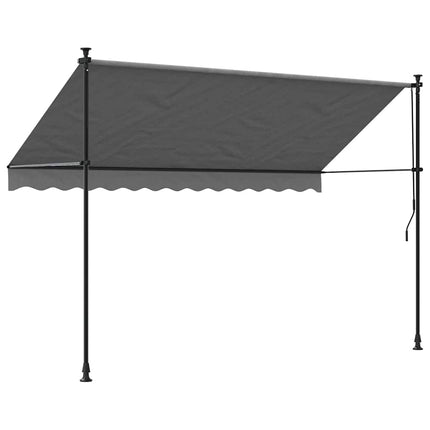 Markis infällbar antracit 300x150 cm tyg och stål