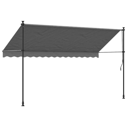 Markis infällbar antracit 350x150 cm tyg och stål