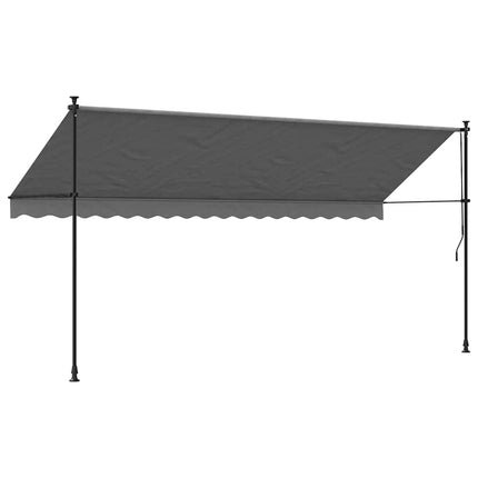 Markis infällbar antracit 400x150 cm tyg och stål