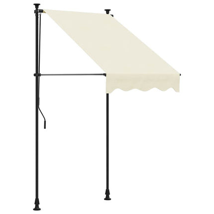 Infällbar markis gräddvit 100x150 cm tyg och stål
