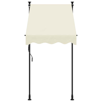 Infällbar markis gräddvit 100x150 cm tyg och stål