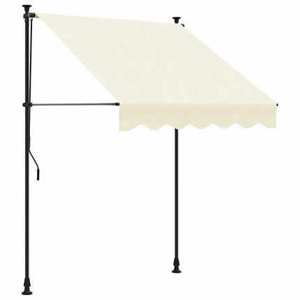 Infällbar markis gräddvit 200x115 cm tyg och stål