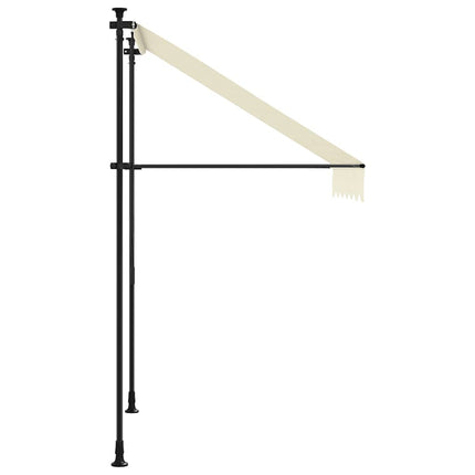 Infällbar markis gräddvit 200x115 cm tyg och stål