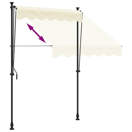 Infällbar markis gräddvit 200x115 cm tyg och stål