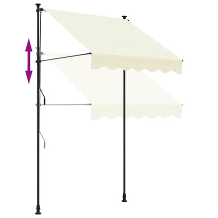 Infällbar markis gräddvit 200x115 cm tyg och stål