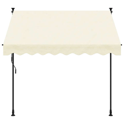 Markis infällbar gräddvit 250x150 cm tyg och stål