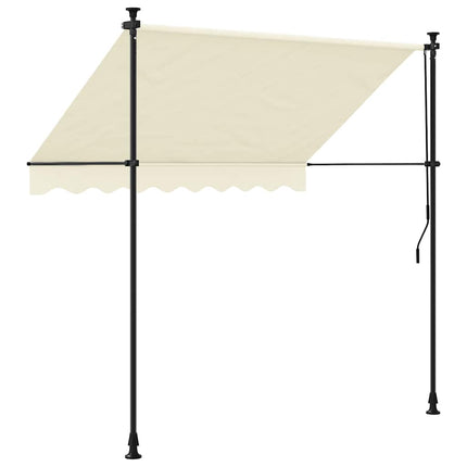 Markis infällbar gräddvit 250x150 cm tyg och stål