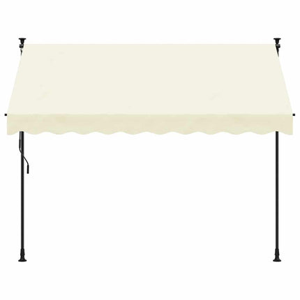 Markis infällbar gräddvit 300x150 cm tyg och stål