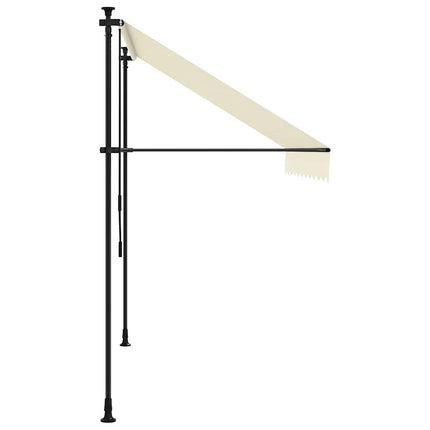 Markis infällbar gräddvit 300x150 cm tyg och stål