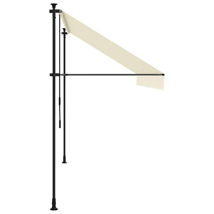 Markis infällbar gräddvit 350x150 cm tyg och stål