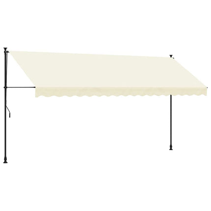 Markis infällbar gräddvit 400x150 cm tyg och stål