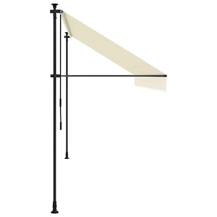 Markis infällbar gräddvit 400x150 cm tyg och stål