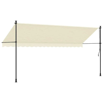 Markis infällbar gräddvit 400x150 cm tyg och stål