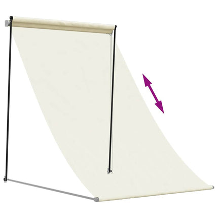 Markis infällbar gräddvit 150x150 cm tyg och stål