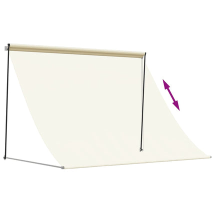 Infällbar markis gräddvit 200x150 cm tyg och stål