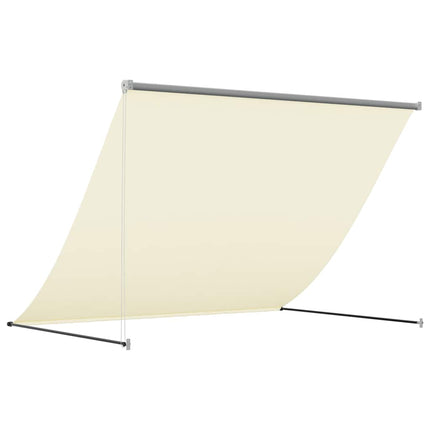 Markis infällbar gräddvit 250x150 cm tyg och stål