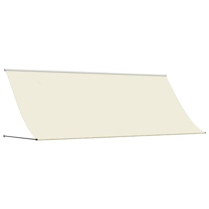 Markis infällbar gräddvit 350x150 cm tyg och stål