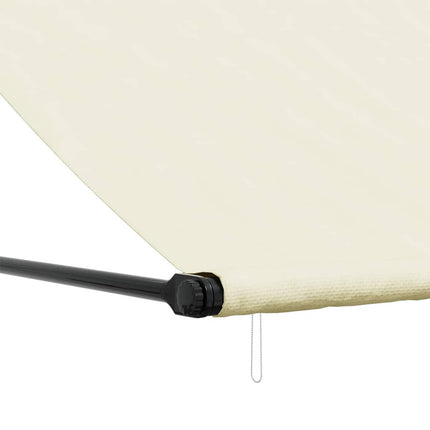 Markis infällbar gräddvit 400x150 cm tyg och stål