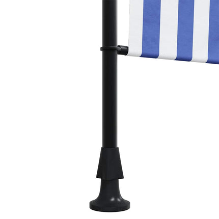 Rullgardin utomhus blå och vit 120x270 cm tyg&stål