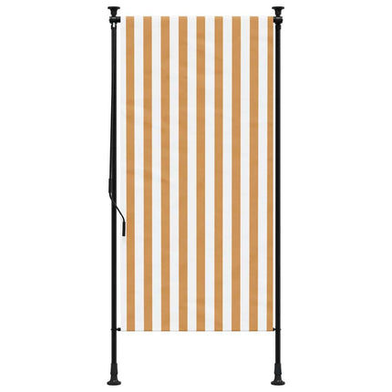 Rullgardin utomhus orange och vit 100x270 cm tyg&stål