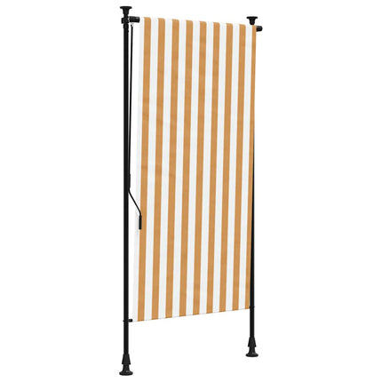 Rullgardin utomhus orange och vit 120x270 cm tyg&stål