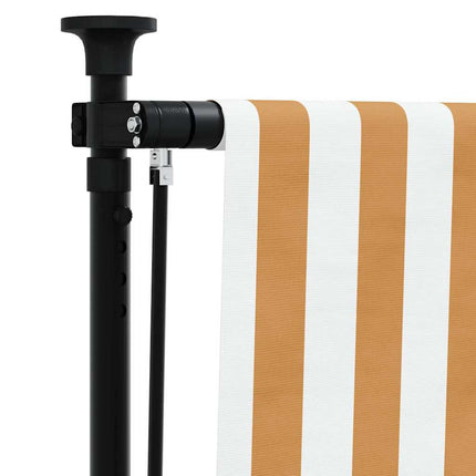 Rullgardin utomhus orange och vit 120x270 cm tyg&stål