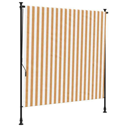 Rullgardin utomhus orange och vit 150x270 cm tyg&stål