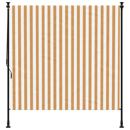 Rullgardin utomhus orange och vit 200x270 cm tyg&stål
