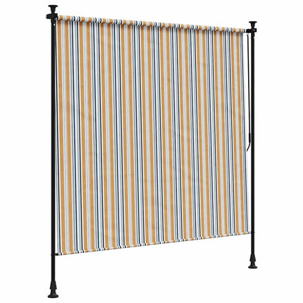 Rullgardin utomhus gul och vit 200x270 cm tyg&stål