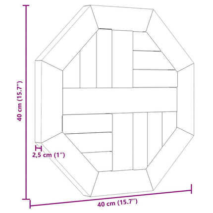 Bordsskiva 40x40x2,5 cm åttakantig massiv teak