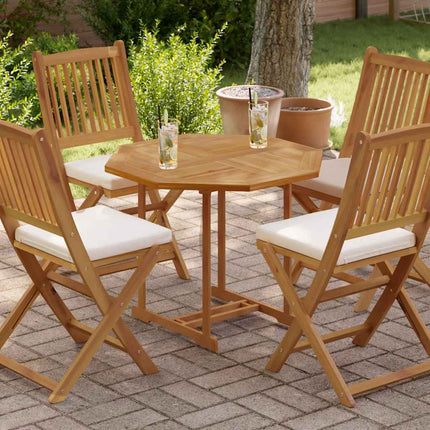 Bordsskiva 80x80x2,5 cm åttakantig massiv teak