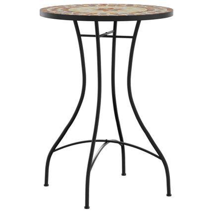 Mosaikbord terrakotta och vit järn och keramik