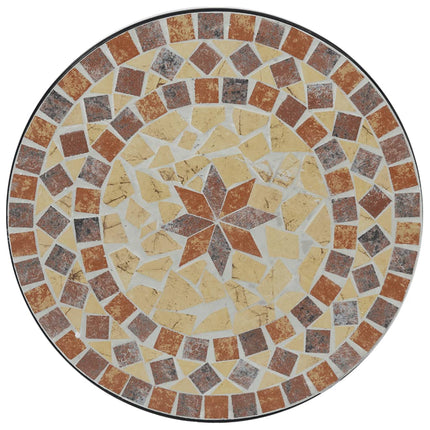 Mosaikbord terrakotta och vit järn och keramik